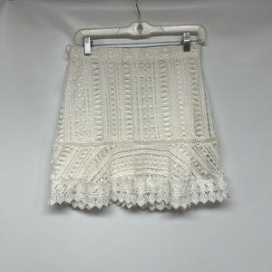 BB Dakota Cream Lace Mini Skirt
